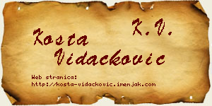 Kosta Vidačković vizit kartica